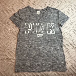 VS PINK Heather Gray Logo Tee | XS